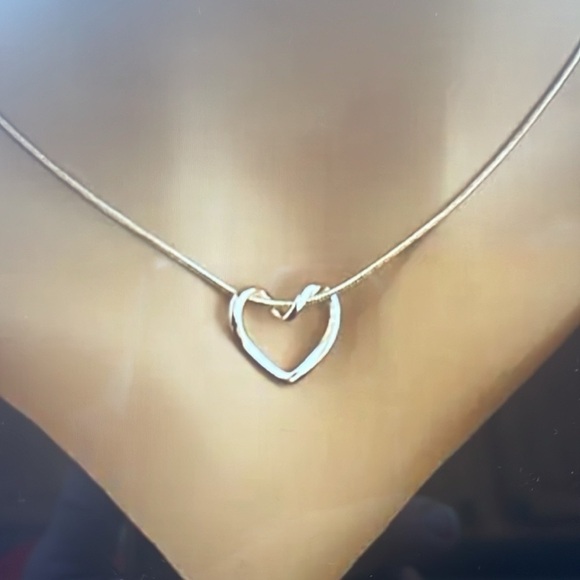 White Gold Plated Heart Necklace - Picture 3 of 12